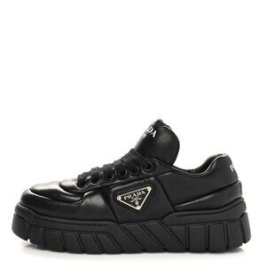 NWT Prada Platform Sneakers Padded Nappa Leather Lace Up Triangle Logo